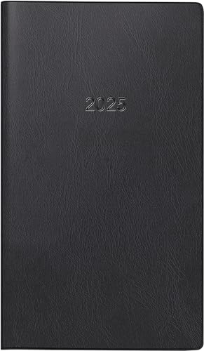 BRUNNEN Taschenkalender Modell 753 (2025), 2 Seiten = 1 Monat, A6, 32 Seiten, Kunststoff-Einband, schwarz von Brunnen