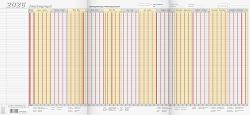 BRUNNEN Urlaubsplaner (2026) „Jumbograph“, 1 Seite = 12 Monate von Brunnen