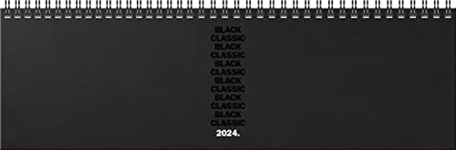 BRUNNEN Wochenkalender „Black Classic“ Modell 774 2024 2 Seiten = 1 Woche Blattgröße 32,6 x 10,2 cm schwarz von Brunnen