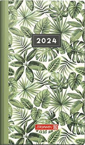 BRUNNEN Wochenkalender „Jungle Leaves“ Modell 756 2024 2 Seiten = 1 Woche Blattgröße 8,7 x 15,3 cm bunt von Brunnen