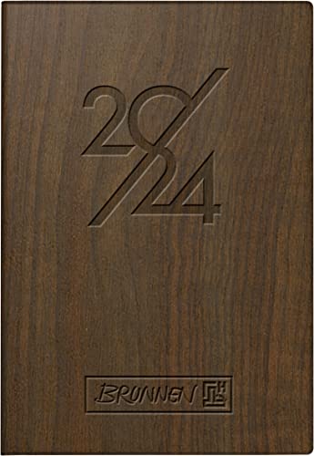 BRUNNEN Wochenkalender „Nature“ Modell 723 2024 2 Seiten = 1 Woche Blattgröße 7,6 x 11,2 cm braun von BRUNNEN