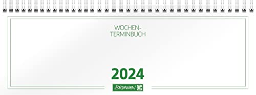 BRUNNEN Wochenkalender Modell 772 2024 2 Seiten = 1 Woche Blattgröße 29,7 x 10,5 cm weiß von Brunnen