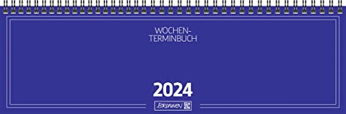 BRUNNEN Wochenkalender Modell 774 2024 2 Seiten = 1 Woche Blattgröße 32,6 x 10,2 cm blau von Brunnen