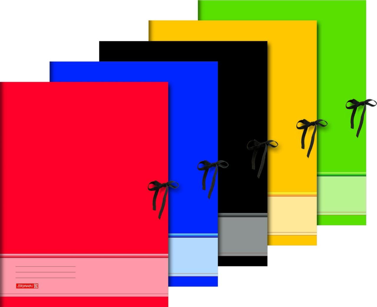 BRUNNEN Zeichenmappen Sammelmappe A3 fs 5St A3 je 1x rot, blau, schwarz, gelb... von Brunnen