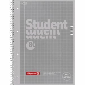 Brunnen 10 x Kollegblock Student Colour Code A4 90g/qm 80 Blatt Silver Lineatur 28 von Brunnen