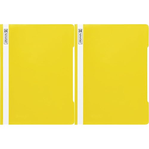 Brunnen 102011010 Schnellhefter (A4, aus PVC, glasklares Deckblatt) gelb (Packung mit 2) von Brunnen
