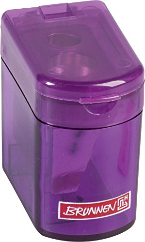 Brunnen 102983860 Dosenspitzer Klicki Colour Code (4 x 2,5 x 3,7 cm, mit Staubverschluss, Doppelspitzer) violett / purple von Brunnen