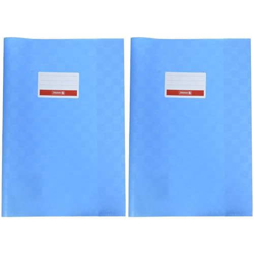 Brunnen 104052434 Hefthülle/Heftumschlag (A4, Folie, mit Namensschild) hellblau (Packung mit 2) von Brunnen