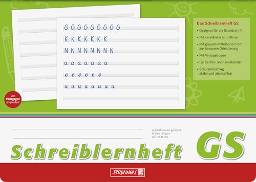 BRUNNEN Schreiblernheft | A4 quer, Lineatur GS, 16 Blatt, grün von BRUNNEN