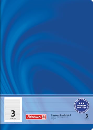 BRUNNEN Schulheft Premium Vivendi | A4, Lineatur 3, 16 Blatt, blau von BRUNNEN