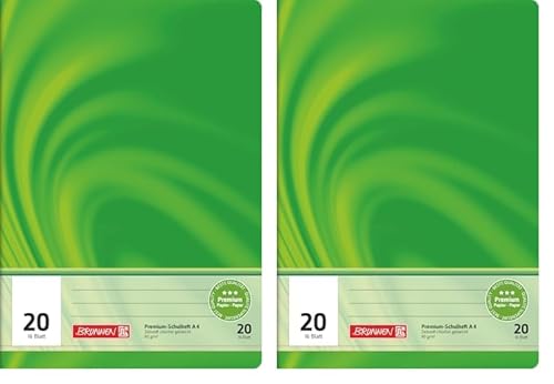 Brunnen 104472002 Schulheft A4 Vivendi (16 Blatt, blanko, mit Linienblatt, Lineatur 20) (Packung mit 2) von BRUNNEN