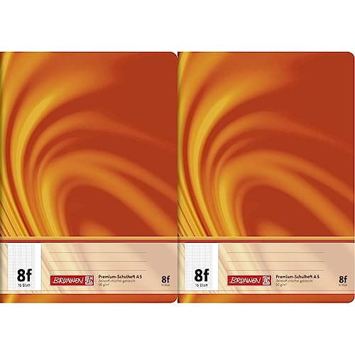 Brunnen 104570802 Schulheft A5 Vivendi (16 Blatt, 5 x 7 mm rautiert, mit Rand) (Packung mit 2) von BRUNNEN