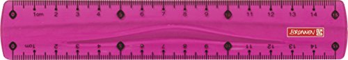 Brunnen 104971526 Lineal (für Schule und Büro Colour code, 15 cm, mit Griffmulde, für Links- und Rechthänder) pink von Brunnen