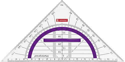 Brunnen 104975960 Geometrie-Dreieck Colour Code (für Schule und Büro, 16 cm, bruchsicher, ergonomischer Griff) violett / purple von Brunnen