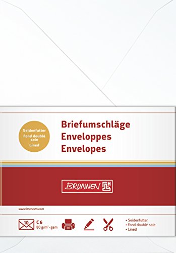 Brunnen 105125207 Briefumschlag Universalpapier, C6, 10 Stück, perlweiß von BRUNNEN