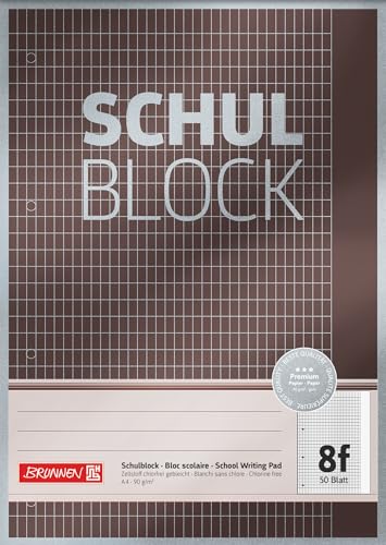 BRUNNEN Schulblock Premium | A4, Lineatur 8f, 50 Blatt, grau BRUNNEN Schulblock Premium | A4, Lineatur 8f, 50 Blatt, grau von BRUNNEN