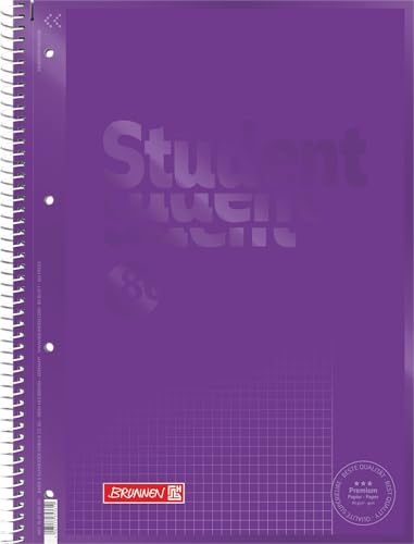 Brunnen 1067926160 Notizblock / Collegeblock Student Colour Code (A4 kariert, Lineatur 26, 90 g/m², 80 Blatt) violett von Brunnen