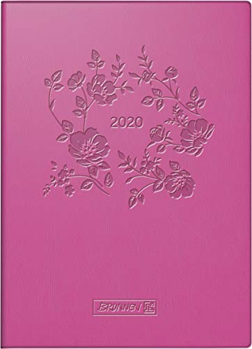 Brunnen 107366804 Taschenkalender Modell 736 Kompagnon, 1 Seite = 1 Tag, 10 x 14 cm, Kunstleder-Einband pink, Kalendarium 2020 von Brunnen