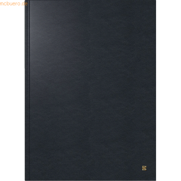 Brunnen Buchkalender 787 A4 1 Tag/Seite Nappa Leder schwarz 2025 von Brunnen