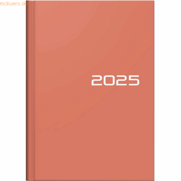 Brunnen Buchkalender 796 A5 1 Woche/2 Seiten coral 2025 von Brunnen