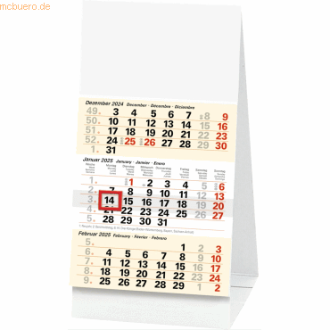 Brunnen Dreimonats-Tischkalender 702 9,7x19cm 3 Monate/Seite 2025 Brunnen Dreimonats-Tischkalender 702 9,7x19cm 3 Monate/Seite 2025 von Brunnen