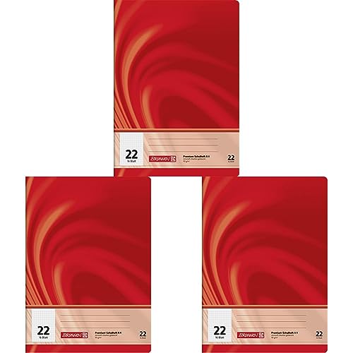 Brunnen Premium Schulheft Vivendi A4 Lineatur 22, 16 Blatt (Packung mit 3) von Brunnen