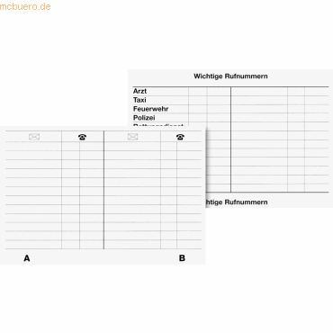 Brunnen Telefonregister-Ersatzeinlagen 14,5x9,8cm 12 Blatt von Brunnen