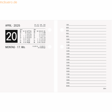 Brunnen Umlegekalender 261 E 8x10,8cm 1 Tag/2 Seiten 2025 von Brunnen