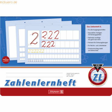 Brunnen Zahlenlernheft A4 quer Lineatur ZL 16 Blatt von Brunnen