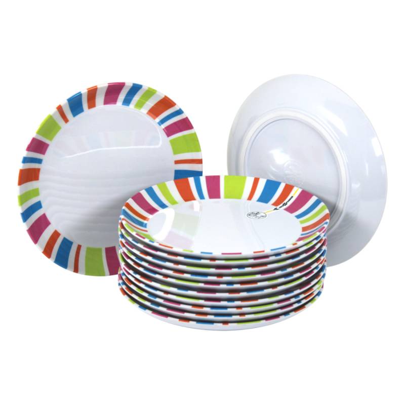 12 Stück Brunner Spectrum Dessertteller Camping Melamin Teller 20 cm Antirutsch von Brunner