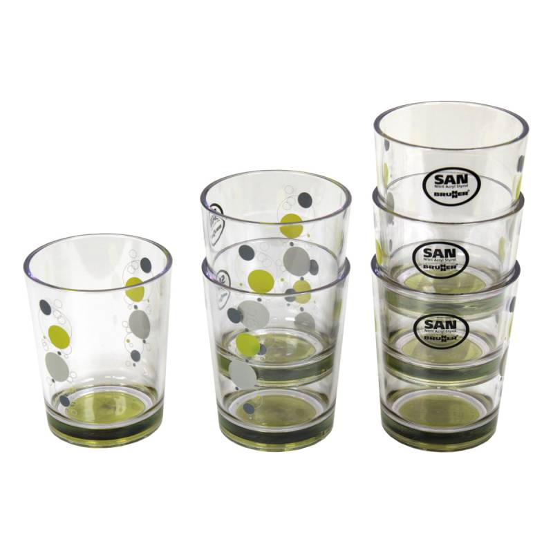 6er Set Brunner Multiglas SAN Trinkglas Glas Becher 300 ml bruchsicher stapelbar von Brunner
