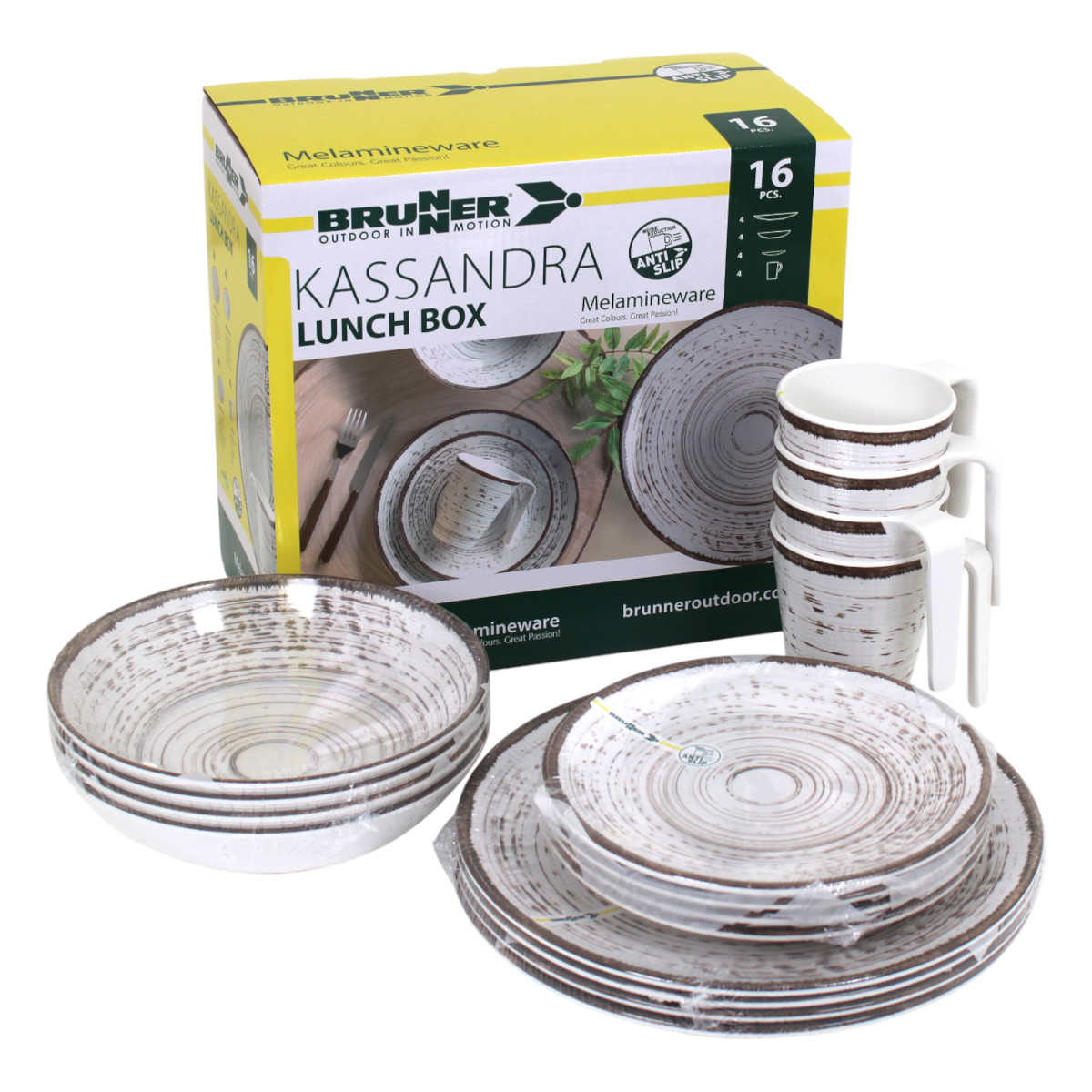 Brunner Lunch Box Kassandra 16-tlg. Melamin Geschirr Set Camping Teller Becher Brunner Lunch Box Kassandra 16-tlg. Melamin Geschirr Set Camping Teller Becher von Brunner