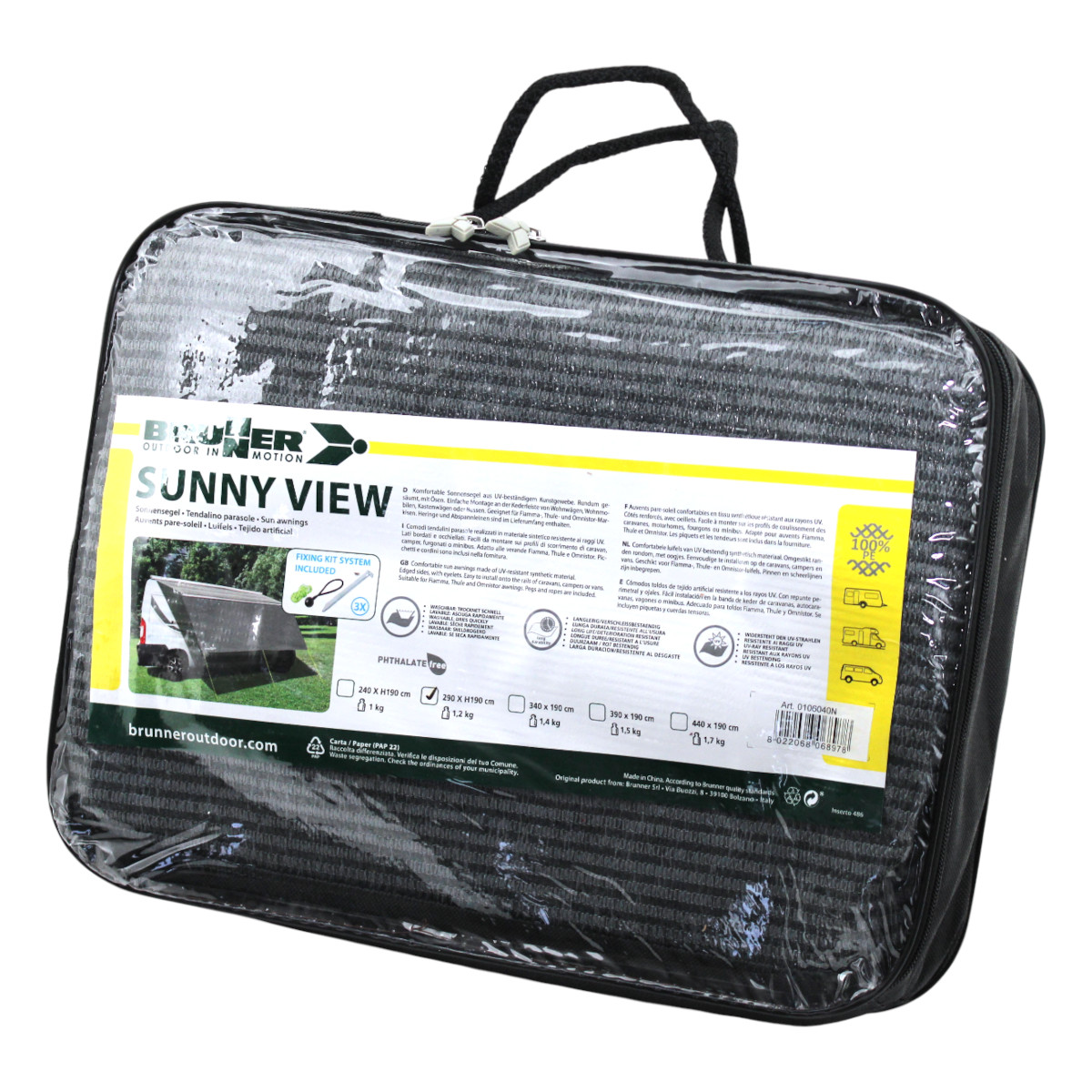 Brunner Sunny View Sonnensegel 290 x 190 cm grau Camping Bus Markise Brunner Sunny View Sonnensegel 290 x 190 cm grau Camping Bus Markise von Brunner