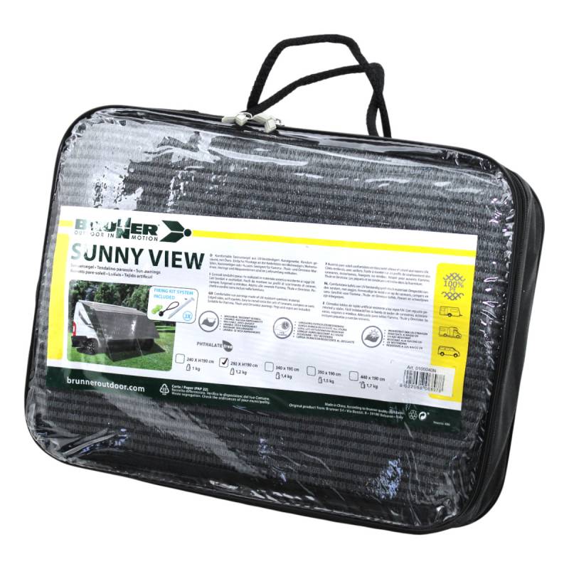 Brunner Sunny View Sonnensegel 290 x 190 cm grau Camping Bus Markise von Brunner