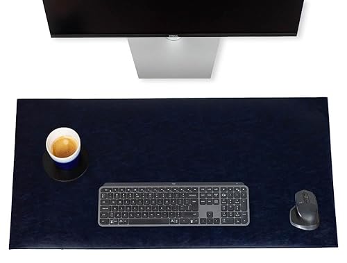 Brute Strength - Luxus-Schreibtischunterlage aus Kunstleder - Desk Organiser - 80x40 cm - Blau - Arbeit zu Hause - Schreibtischunterlage - Bürozubehör - Computermatte von Brute Strength