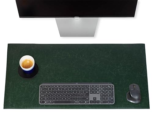 Brute Strength - Luxus-Schreibtischunterlage aus Kunstleder - Desk Organiser - 80x40 cm - Grun - Arbeit zu Hause - Schreibtischunterlage - Bürozubehör - Computermatte von Brute Strength