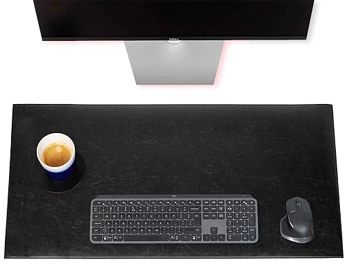 Brute Strength - Luxus-Schreibtischunterlage aus Kunstleder - Desk Organiser - 80x40 cm - Schwarz - Arbeit zu Hause - Schreibtischunterlage - Bürozubehör - Computermatte von Brute Strength