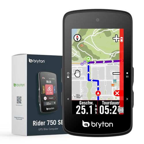 Bryton Rider 750SE 2,8 Zoll Farb-LCD-Touchscreen-GPS-Fahrradcomputer Offline-EU-Karte, kompatibel mit Fahrradradar, 40 Stunden Batterielebensdauer, Navigation mit Turn-by-Turn Follow Track von Bryton