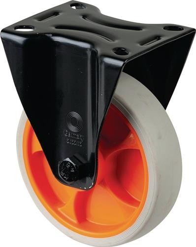 Bs Rollen Bockrolle D.125mm Trgf.120kg Gum.Platte L104xB80mm Farbe Rl.hellgrau von Bs Rollen