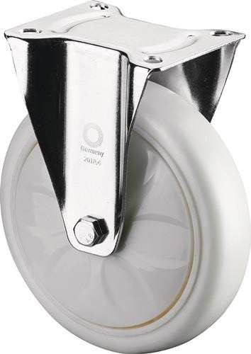 Bs Rollen Bockrolle D.125mm Trgf.450kg Ku.Platte L135xB110mm Farbe Rl.weiß von Bs Rollen