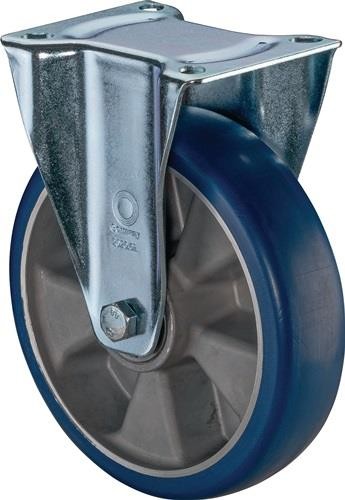 Bs Rollen Bockrolle D.200mm Trgf.300kg PU Platte L138xB109mm Farbe Rl.blau von Bs Rollen