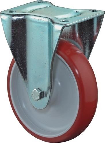 Bs Rollen Bockrolle D.80mm Trgf.125kg Guß-PU Platte L104xB80mm L410.B31.080 von Bs Rollen