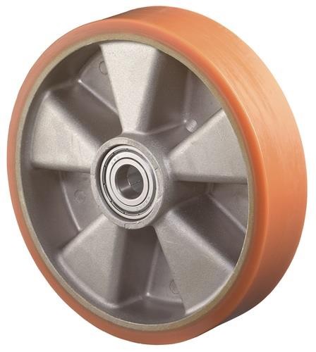 Bs Rollen Ersatzrad D.125mm Trgf.250kg Guß-PU Achs-D.15mm Nabenl.40mm B90.125 von Bs Rollen