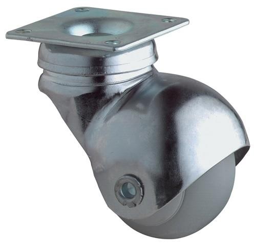 Bs Rollen Kugellenkrolle D.40mm Trgf.30kg m.Platte Gum.grau F60.040 von Bs Rollen