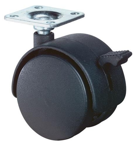 Bs Rollen Kunststoffdoppelrolle m.Festst.D.50mm Trgf.40kg m.Platte PA F85.050.PL Bs Rollen Kunststoffdoppelrolle m.Festst.D.50mm Trgf.40kg m.Platte PA F85.050.PL von Bs Rollen