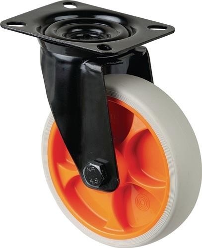 Bs Rollen Lenkrolle D.125mm Trgf.120kg Lenkrollen Gum.Platte L104xB80mm Farbe von Bs Rollen