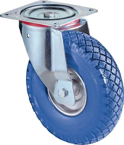 Bs Rollen Lenkrolle D.200mm Trgf.75kg m.Platte PU schwarz L400.C91.200 von Bs Rollen