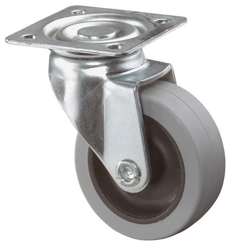 Bs Rollen Lenkrolle D.50mm Trgf.35kg m.Platte grau A200.A80.050 von Bs Rollen