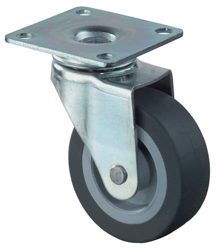 Bs Rollen Lenkrolle D.50mm Trgf.40kg m.Platte Gum.grau F26.051 von Bs Rollen