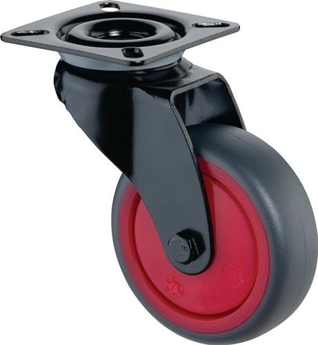 Bs Rollen Lenkrolle D.50mm Trgf.50kg m.Platte Kugell.Gum.grau A800.A85.050.03 von Bs Rollen